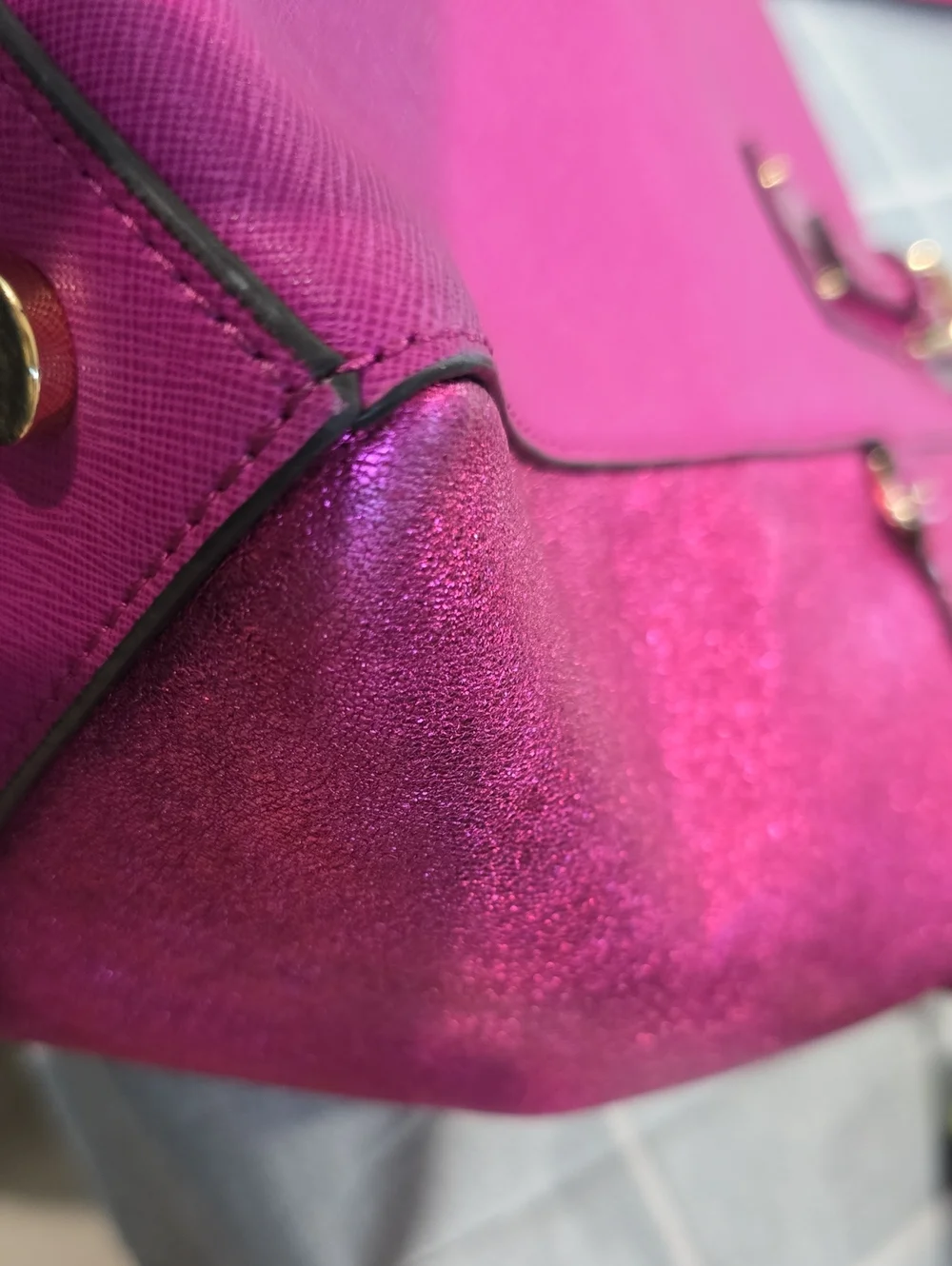 MICHAEL KORS Hot Pink Patent & Leather Tote